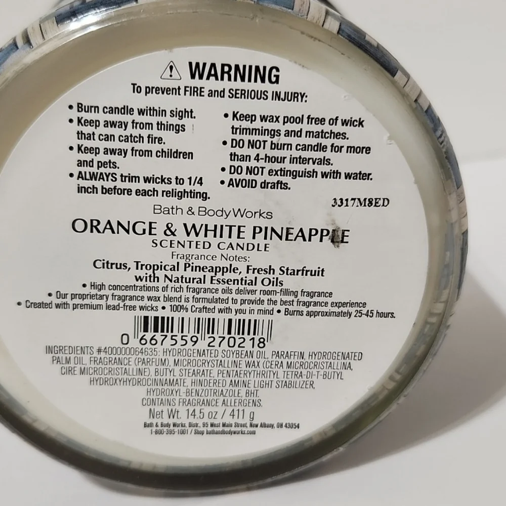 Bath & Body Works Bali Rainforest 3 Wick Candle